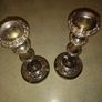 Set of tow silver plated candle holder.  23.5 cm. tall Image 2