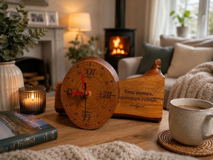 Handmade Wooden Clock Unique Handcrafted Piece