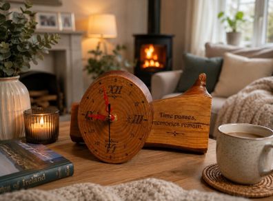 Handmade Wooden Clock Unique Handcrafted Piece