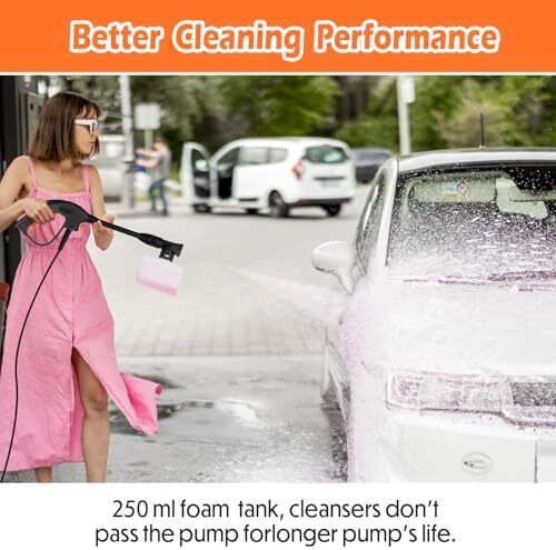 Electric Pressure Washer,1300w Max.100Bar Power Washer,Jet Washer with Foam Cannon for Cars/Fences/Driveways/Home/Patios
