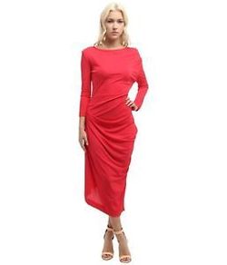 Stunning genuine designer Vivienne Westwood Anglomania red midi dress size small