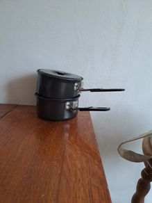 Camping Pans and Saucepans five in total