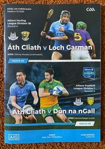 2020 Dublin v Wexford Hurling GAA Allianz League & Dublin v Donegal Football GAA Allianz League Programme
