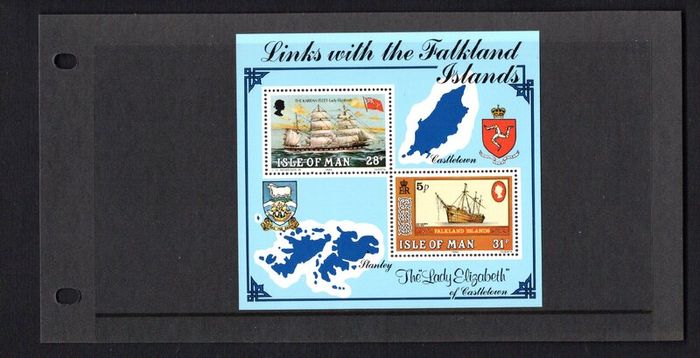 1984 Isle of Man Likes with the Falkland Islands ('Lady Elizabeth@ of Castletown) Commemorative Stamp Presentation Pack