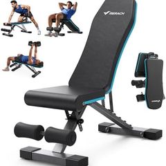 Weight Bench, 990 LBS/450KG Foldable Weight Benches for Home Gym, Adjustable Weight Bench with 72 Training Angles, Incline Bench Press for Full Body