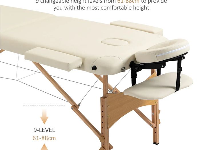 Massage Table Bed Couch Beauty Bed 2 Section Therapy Bed Lightweight Portable Folding Spa Bed Black
