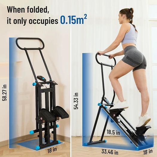 Stair Stepper with 6 Resistances Foldable Stairmaster Machine for Home Gym Workout, 160kg Load-Bearing Capacity Cardio Stair Climber with Low Noise