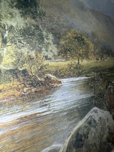 Large Framed Vintage John Bates Noel Print "On the Lledr, North Wales"