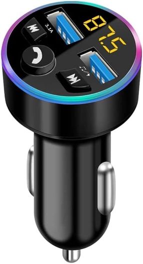 NEW SALE | Bluetooth Car Charger, Bluetooth FM Transmitter in-car Wireless Radio Adapter for Music Player, Hands-Free Calling Car Phone Kit