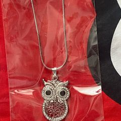 Silver owl necklace