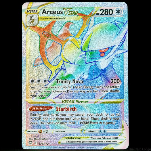 Arceus VSTAR 176/172 Secret Rainbow Rare Holo Brilliant Stars SWSH Pokemon Card