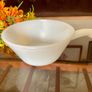 Vintage Mid Century Anchor Hocking Fire King Ovenproof Milk Glass Bowl with Handle 1960 1970s Image 4