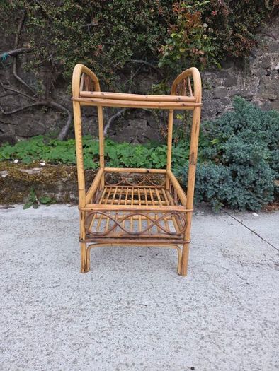 Mid Century Rattan Bamboo Table