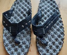 INSIDE brand flip flops with unusual surface