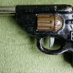 Vintage Rare Metal Double Barrel Pop Gun