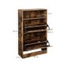 shoe cabinet with 2 flaps, shoe rack with additional compartment, shoe storage, shoe organizer, melamine coating, 60 x 24 x 102 cm, white Image 2