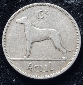 Ireland 6d Six Pence 1945 coin