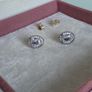 Pandora Silver and white crystal earrings very good condition Image 2