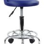 NEW SALE | Quality Leather Round Rolling Stool with Foot Rest Height Adjustable Image 6