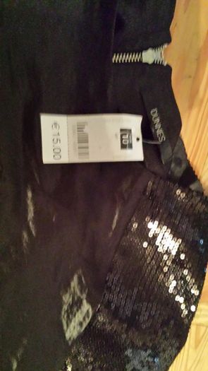 Black satin and sequined top