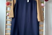dress Bnwt gap formal workwear dress navy &amp; tan 3/4 sleeves size 12 lined
