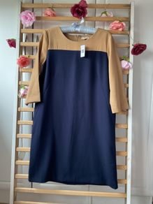 dress Bnwt gap formal workwear dress navy & tan 3/4 sleeves size 12 lined