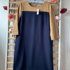 dress Bnwt gap formal workwear dress navy & tan 3/4 sleeves size 12 lined