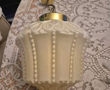 Original cream leaf design glass original 1920s Art Deco ceiling light