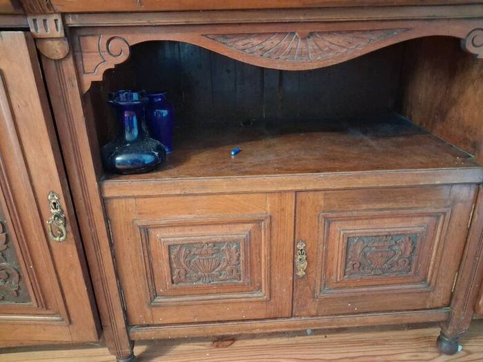 Carved wood sideboard.