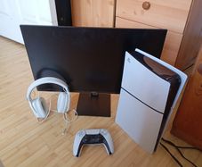 Ps5 Slim Console With 21inch Xiaomi Monitor And Ps5 Duelsense Wireless Controller And Headset