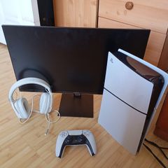 Ps5 Slim Console With 21inch Xiaomi Monitor And Ps5 Duelsense Wireless Controller And Headset