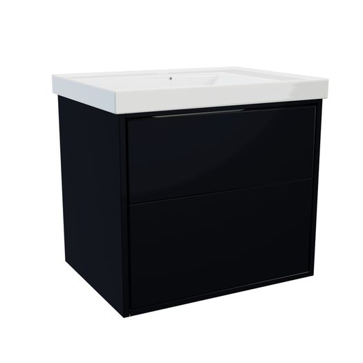 Erla 600 wall hung twin drawer matt black