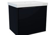 Erla 600 wall hung twin drawer matt black