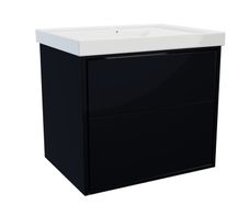 Erla 600 wall hung twin drawer matt black