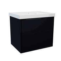 Erla 600 wall hung twin drawer matt black