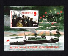 1995 Alderney The Return of the Islanders of 15 December 1945 Commemorative Stamp Miniature Sheet Mint Never Hinged (MNH)