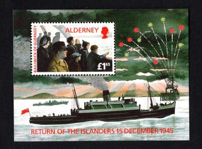 1995 Alderney The Return of the Islanders of 15 December 1945 Commemorative Stamp Miniature Sheet Mint Never Hinged (MNH)