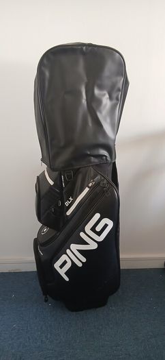 Ping DLX Black Leather Cart Golf Bag