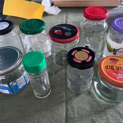 Assorted glass jars