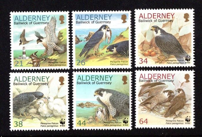 2000 Alderney Endangered Species: Peregrine Falcon Commemorative Stamps Mint Never Hinged (MNH)