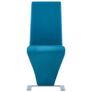Dining Chairs with Zigzag Shape 4 pcs Blue Faux Leather Image 3