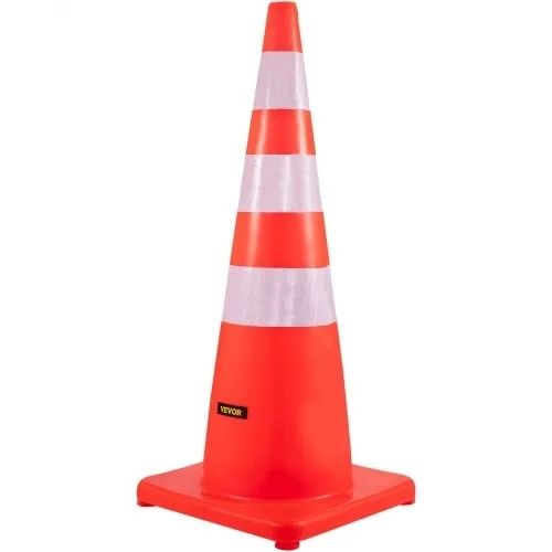 Safety Cones, 6 x 36" Traffic Cones, PVC Orange Construction Cones, Reflective Collars Traffic Cones with Weighted Base Used for Traffic Control, Driveway Road Parking and School Improvement