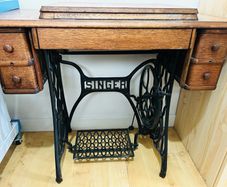 Vintage wooden singer sewing table