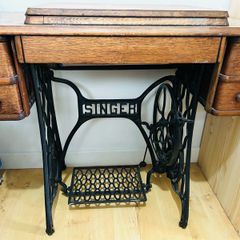 Vintage wooden singer sewing table