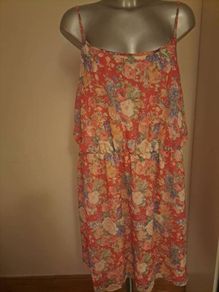 New Look Inspire red floral plus size strappy knee length dress size UK22 EU50 Postage included