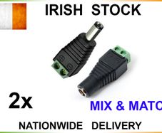 2x 12v DC Male&Female Power Balun Connector Adapter Plug Jack For CCTV