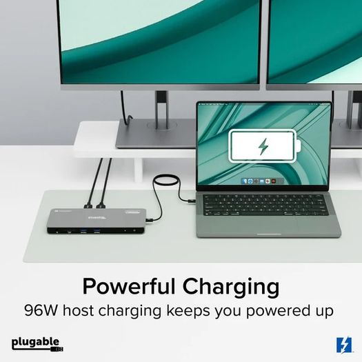 Plugable Thunderbolt 4 Docking Station for 4K Quad Monitors, 100W Laptop Charging