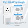 UK to US Plug Travel Adapter, USA Travel Adapter with 4 USB Ports (1 USB C Fast Charger) American to UK Plug Adapter for US Canada Mexico Thailand and More(Type B) Image 2