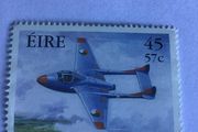 Irish stamp Aviation - Aer Corps DeHaviland Vampire Jet