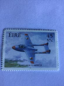 Irish stamp Aviation - Aer Corps DeHaviland Vampire Jet